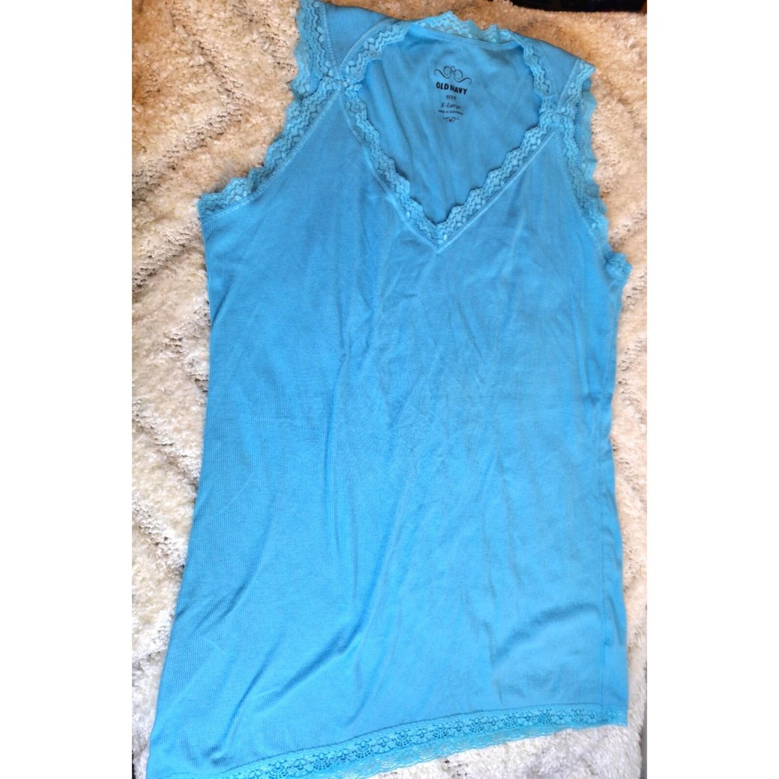 OLD NAVY Teal Lace Trim Cami Tank Top Women's Sz XL Y2K Festival Fairy Bohemian