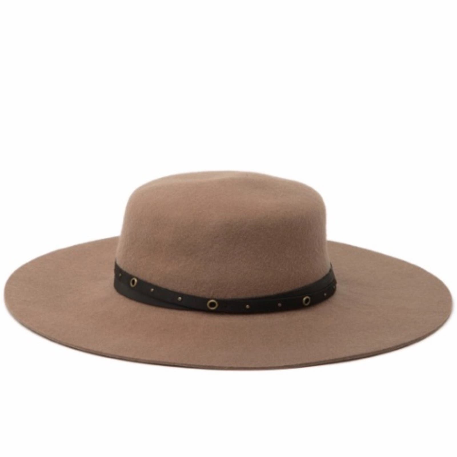 Frye Studded Belted Boater Hat In Mushroom Tan Small/Medium New