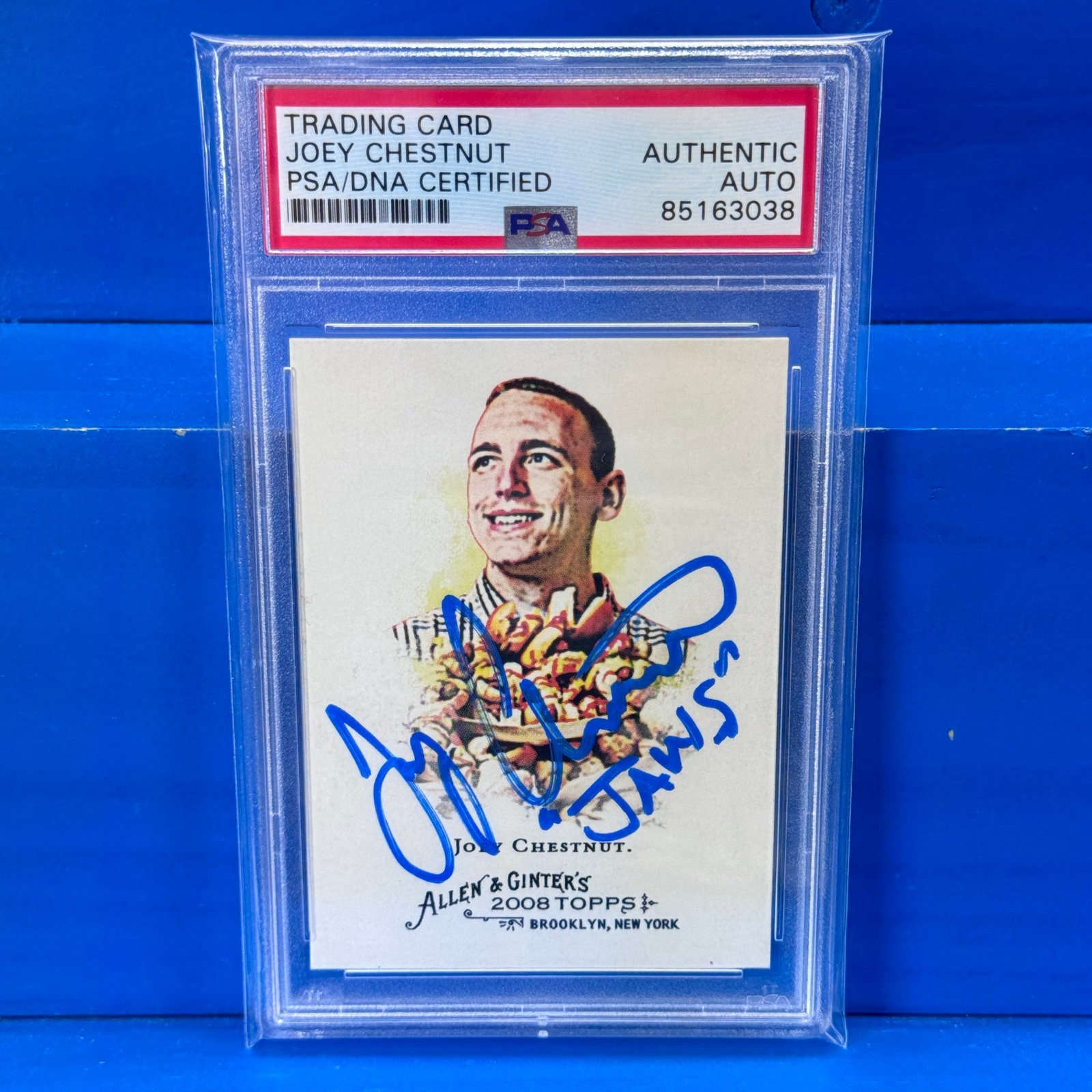 JOEY CHESTNUT Autograph & Inscribed 2008 Allen & Ginter Card JAWS PSA Authentic