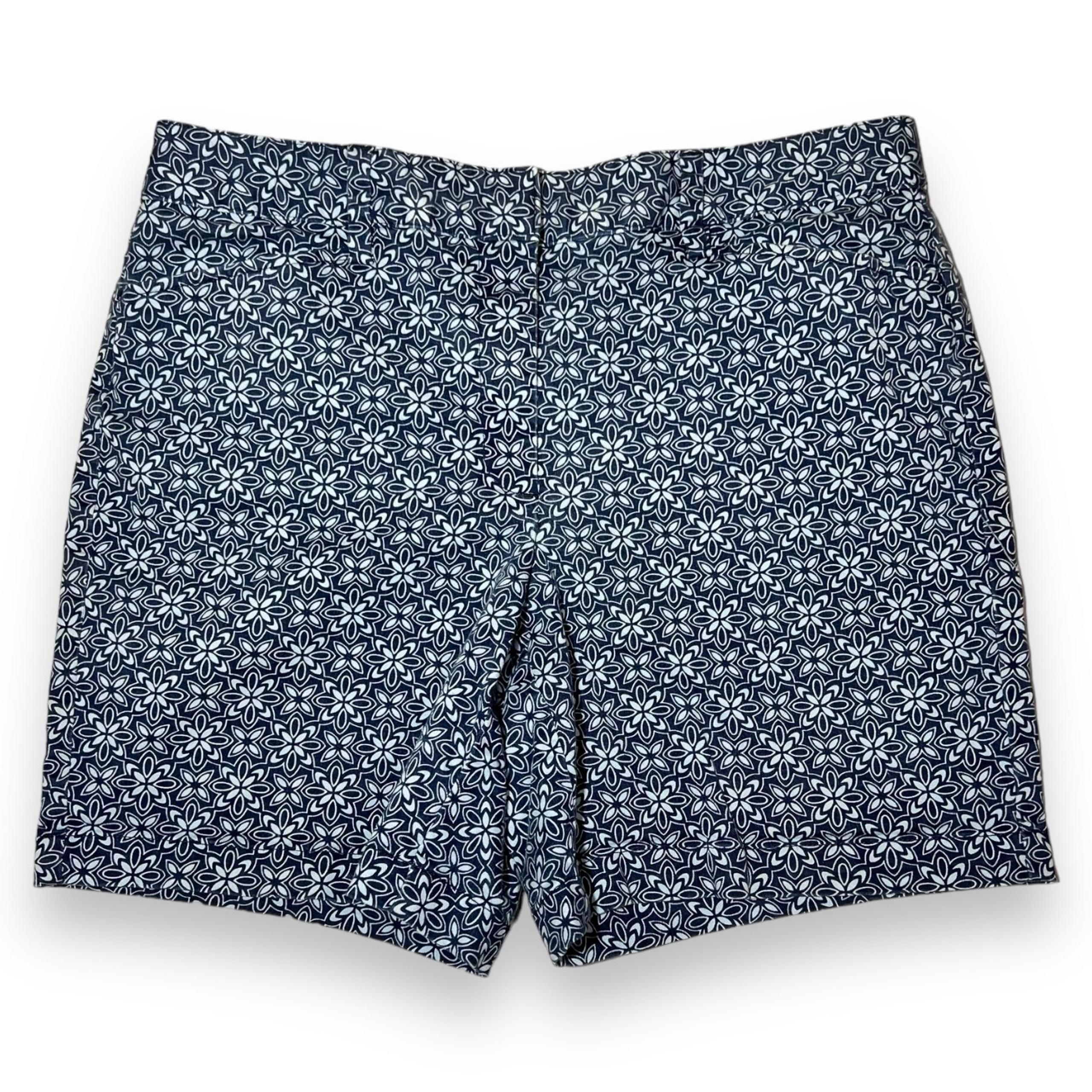 Lands’ End Women’s Chino Shorts Blue Geometric Size 10
