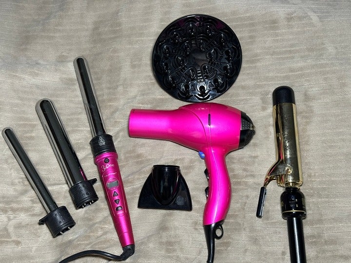 Hot Tools Curling Iron, NuMee Wand and Conair Hair Dryer Bundle