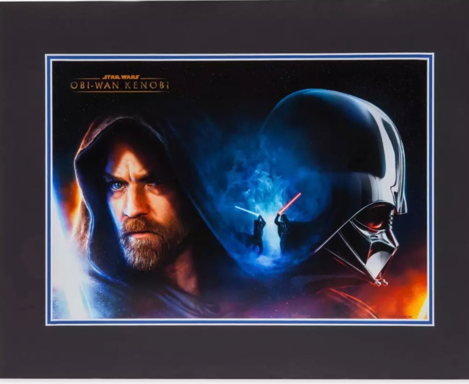 Disney Star Wars Print Picture Lithograph Obi-Wan Kenobi and Darth Vader