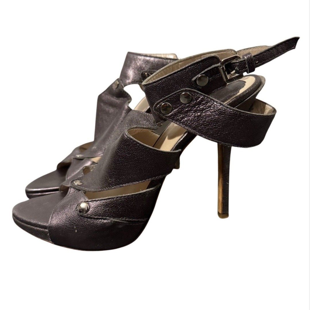 Christian Dior Extreme Gladiator Sandals Sz 39 Gray Silver Sex In The City Glam