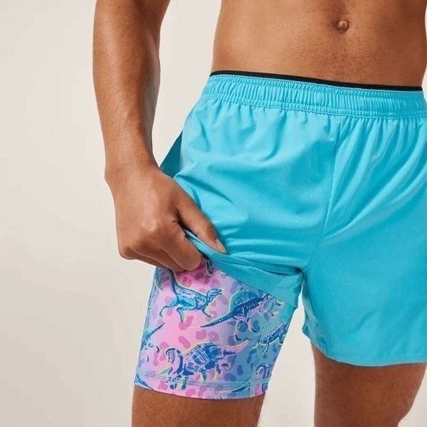 Chubbies Bronto Blasts Ultimate Training Shorts Blue Dino 5.5 Inseam XXL