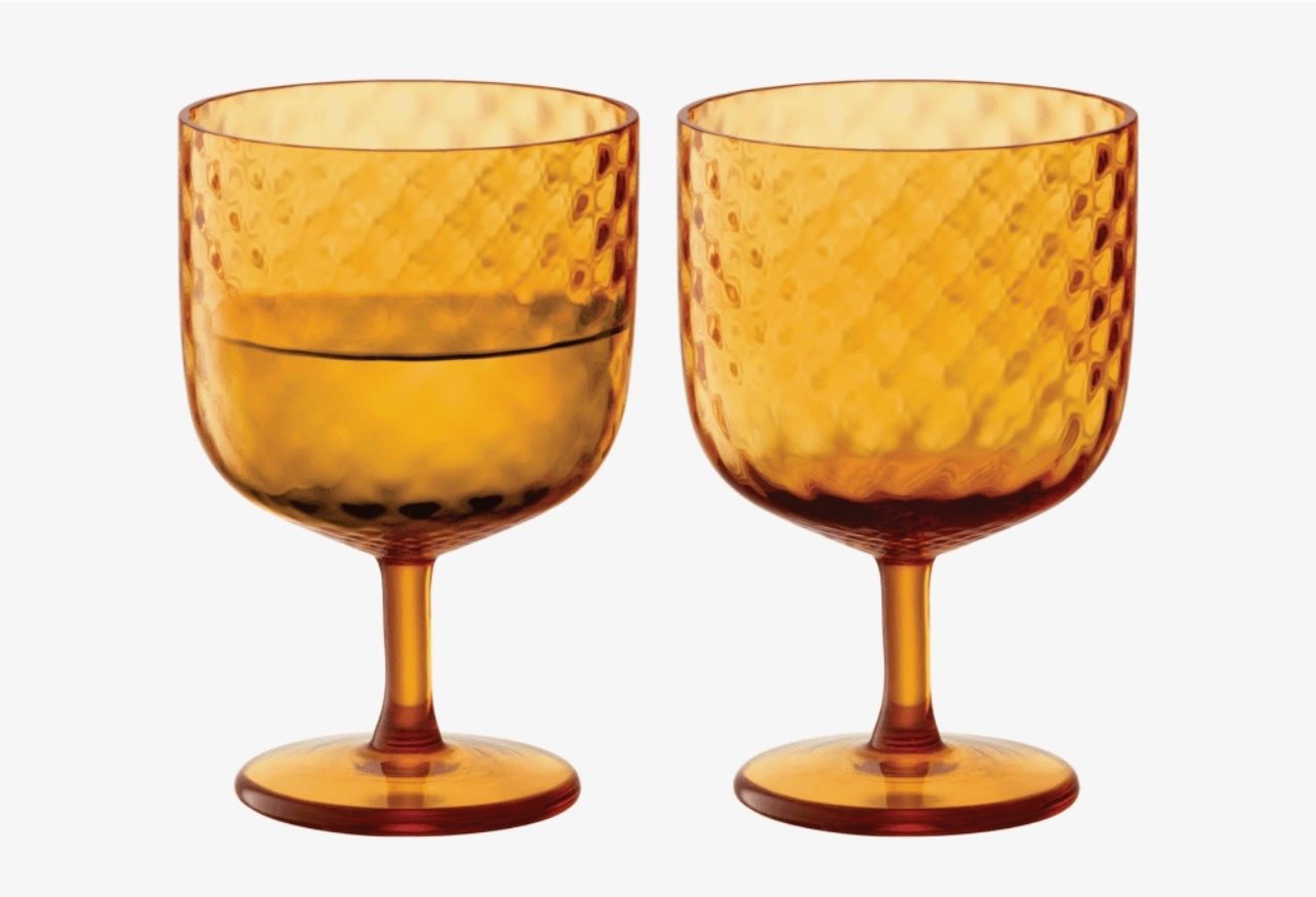 Dapple Wine Glass - Sun Amber - Set of 2
