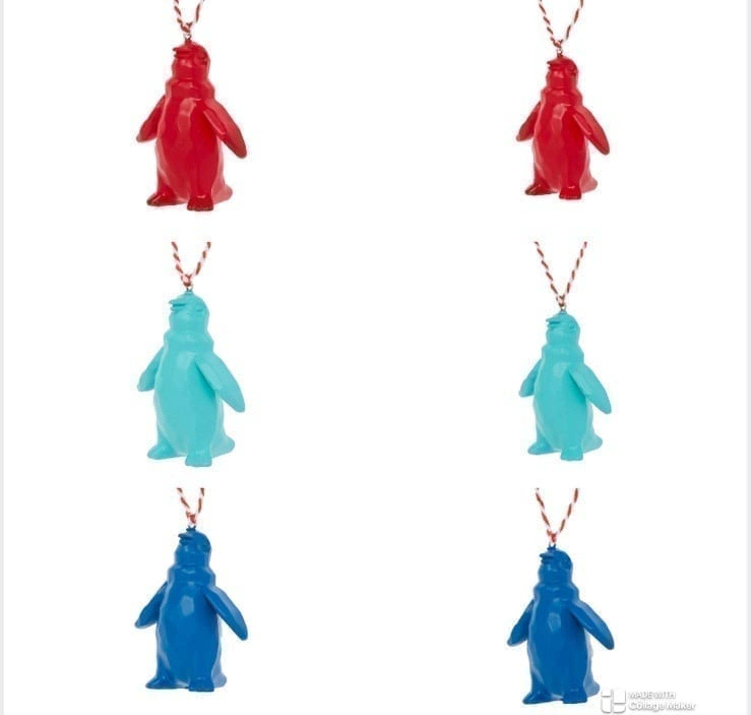 6pc Set - Winter Season/Holiday/Christmas Hanging Penguin Ornaments