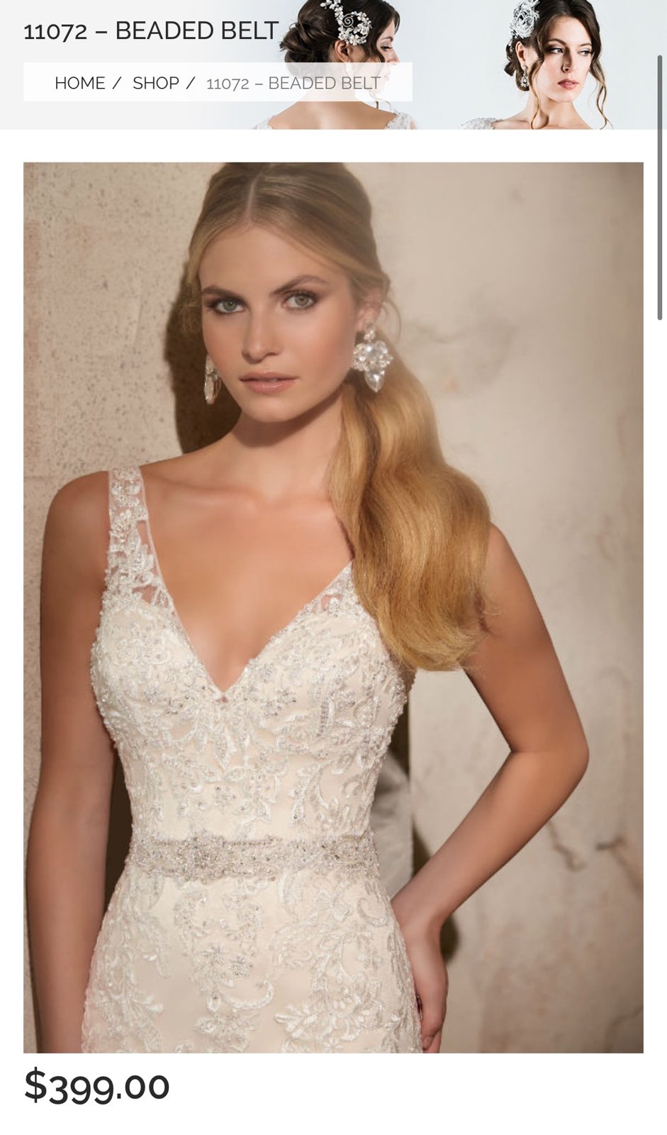 Mori lee bridal belt 11072