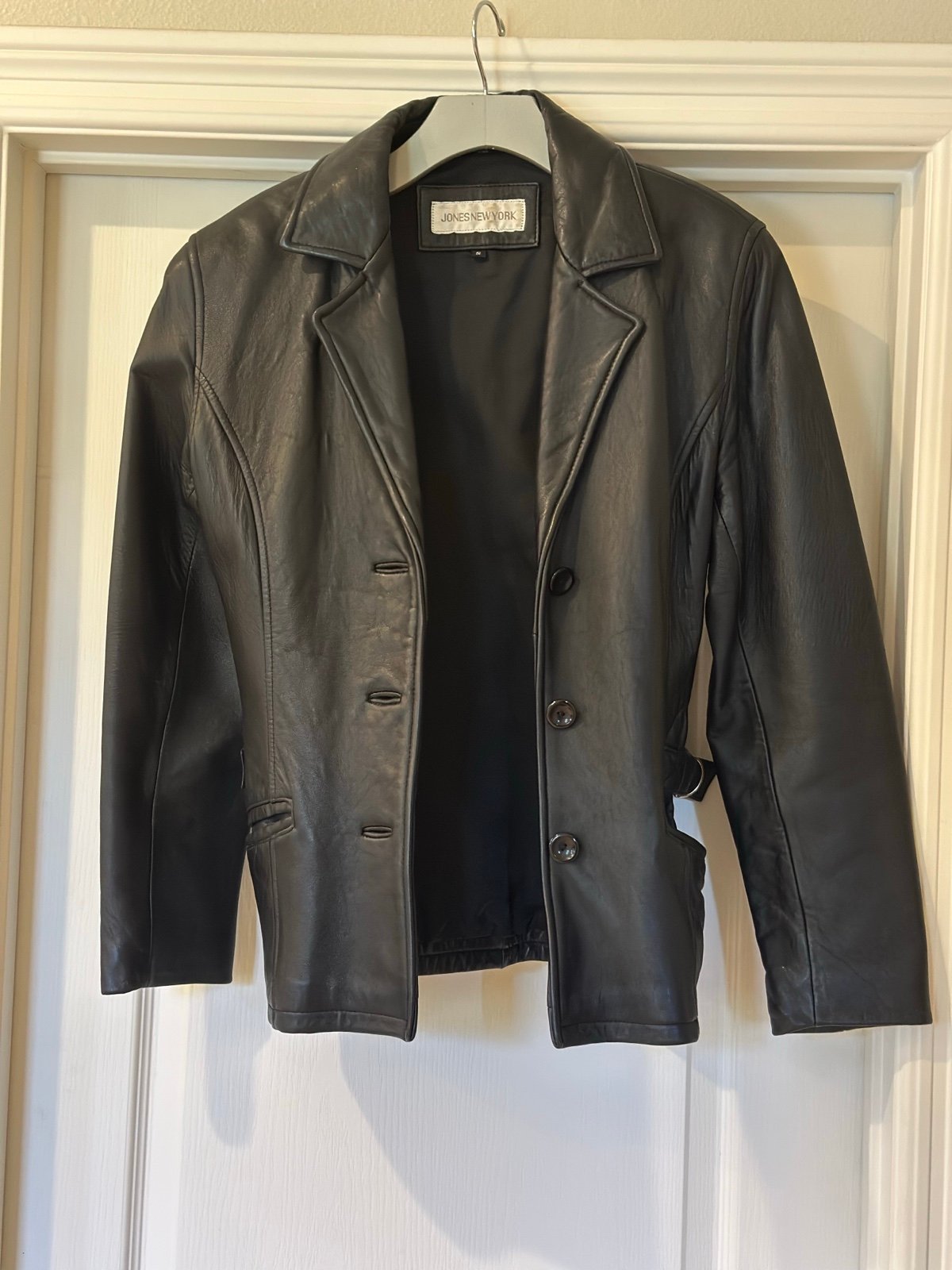 JONES NEW YORK black leather jacket size S