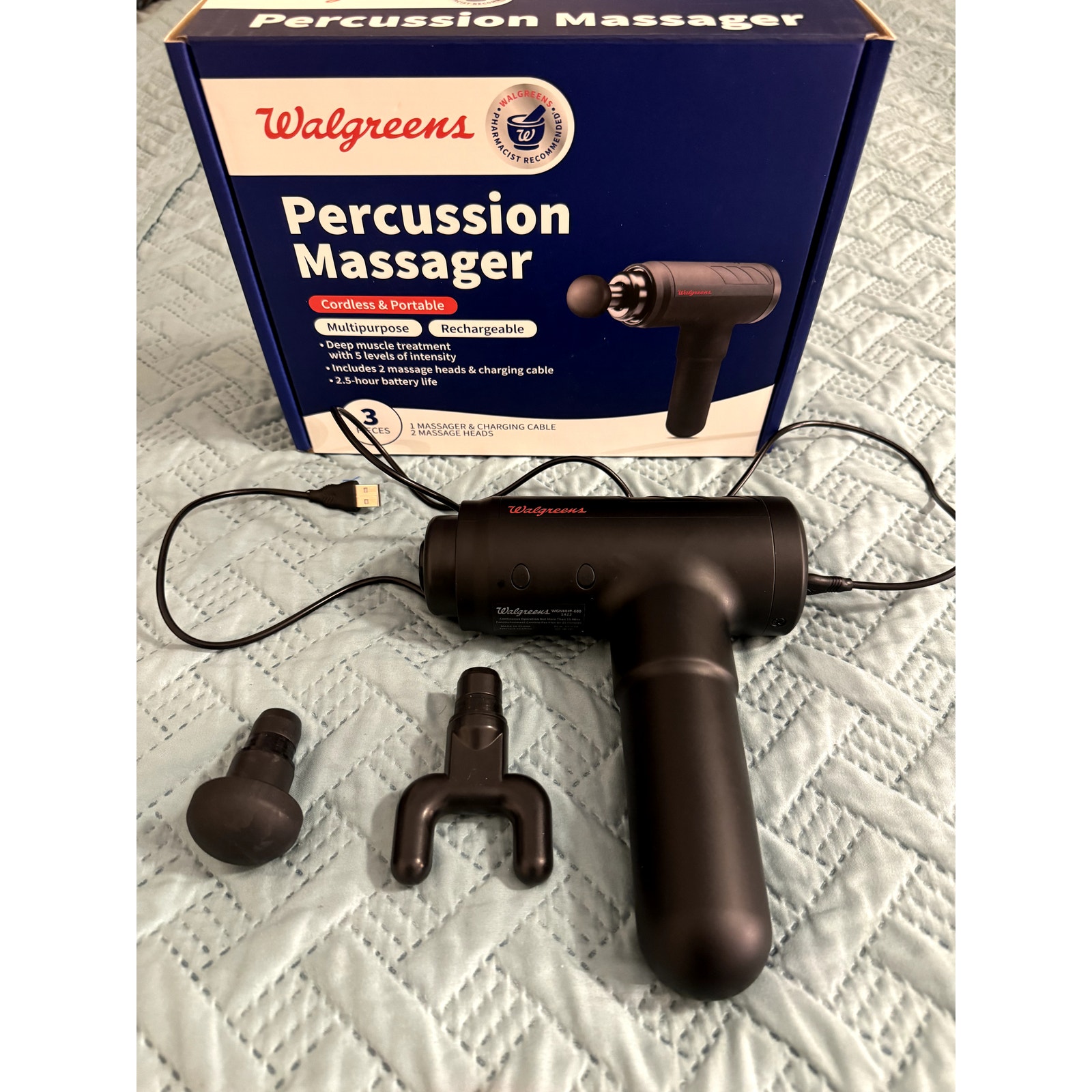 Walgreens 899209 Cordless & Portable Percussion Massager Multipurpose