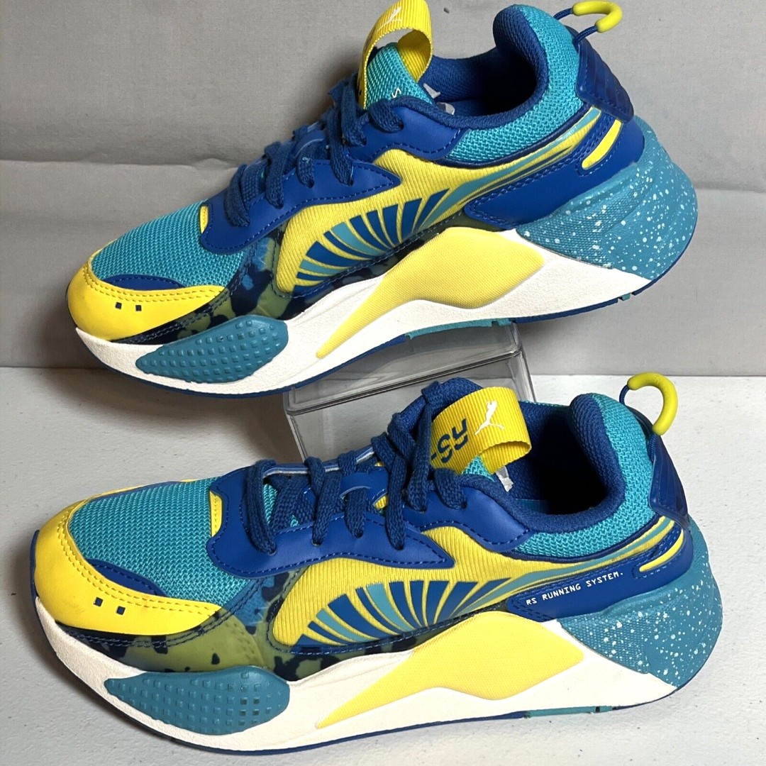 Puma Boys RS-X Running System Sneaker Size 6 Youth Blue Yellow NICE!!