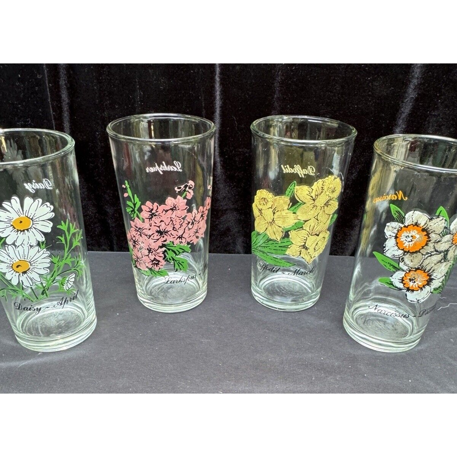 1970’s Brockway Flower Of The Month Collection Set Of 4 Great Condition!