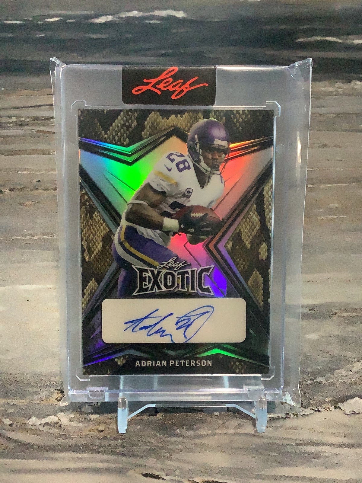 Adrian Peterson ENCASED Prizm Silver Holo Snakeskin Autograph 6/10