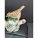 Vintage CBK Ltd Ceramic Birds and Ivy On Tree Stump Small Teapot with Lid