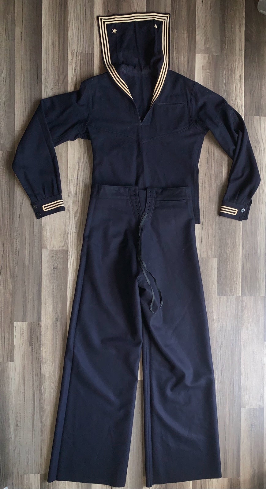Vtg US Navy Jumper Cracker Jack 34R / Pants 30 R Vietnam Era