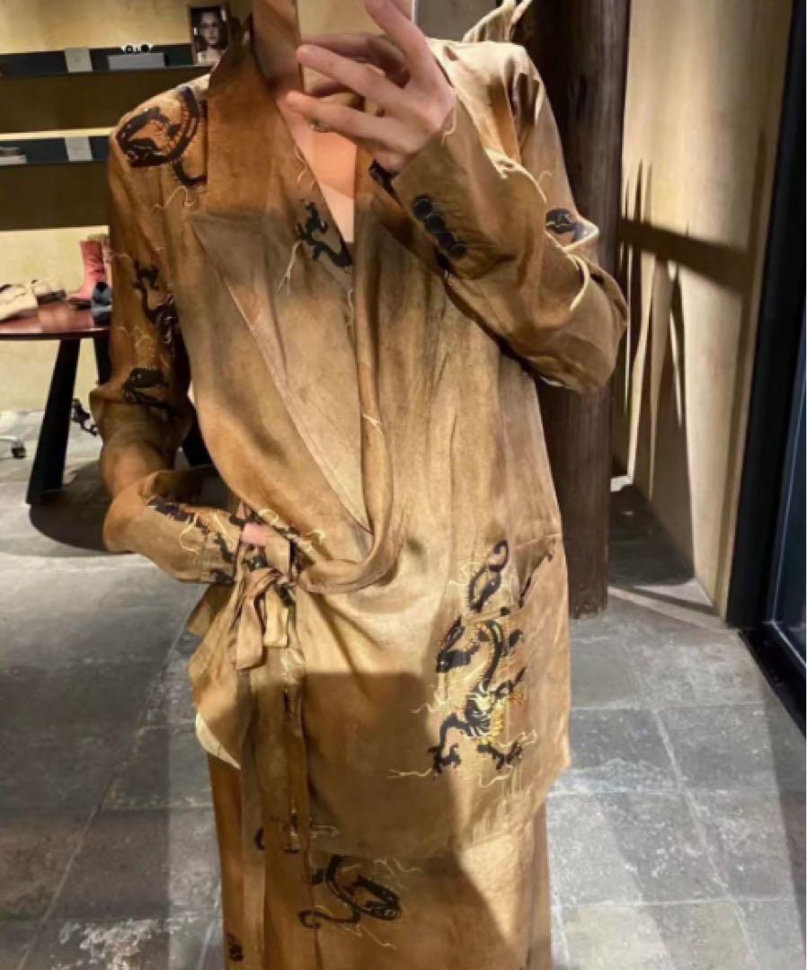 【新発売】今週の市販 UMA WANG S size jacket wrap dragon-print ジャケット・アウター