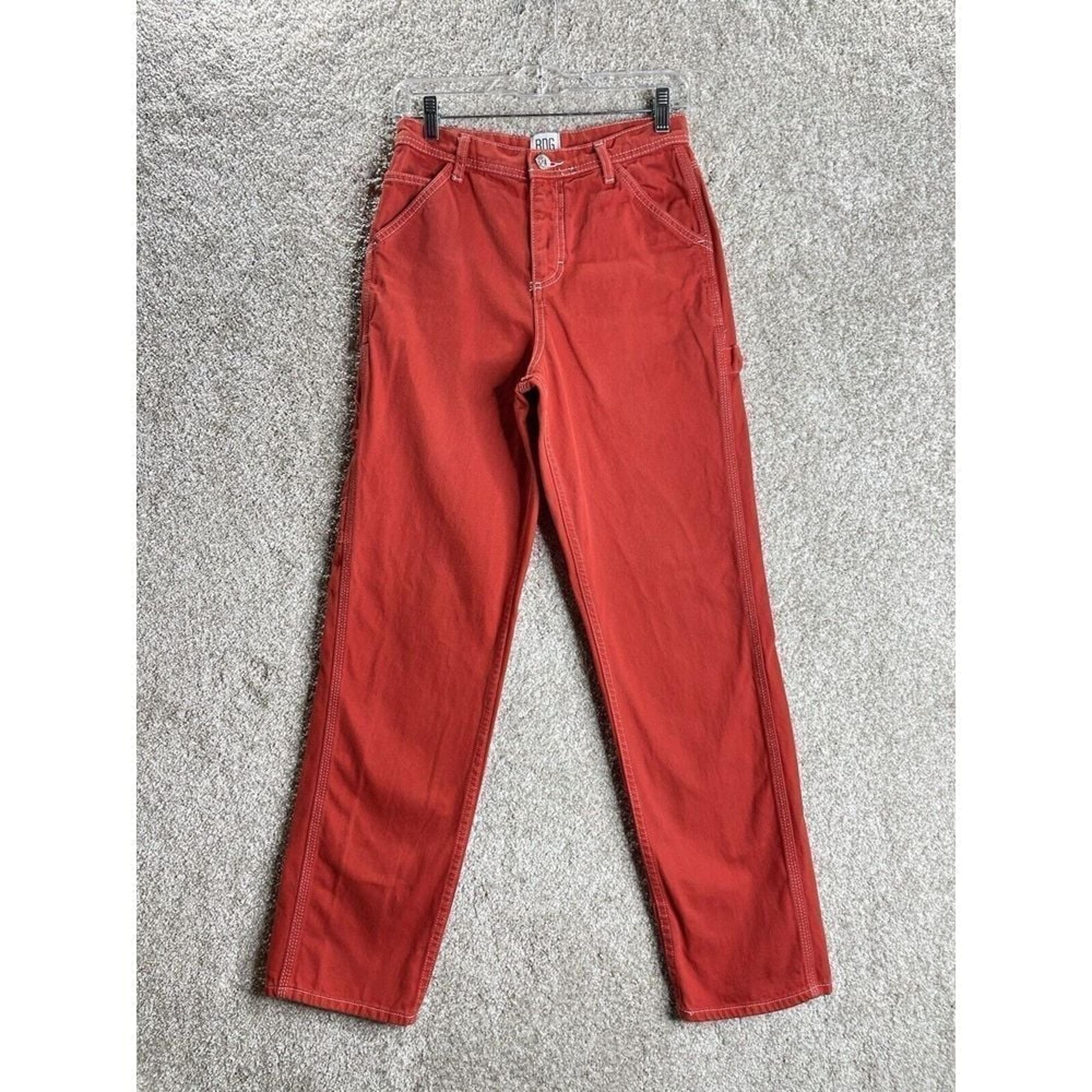 BDG Urban Outfitters Orange/red High Waist Loose Carpenter Jeans Size 25