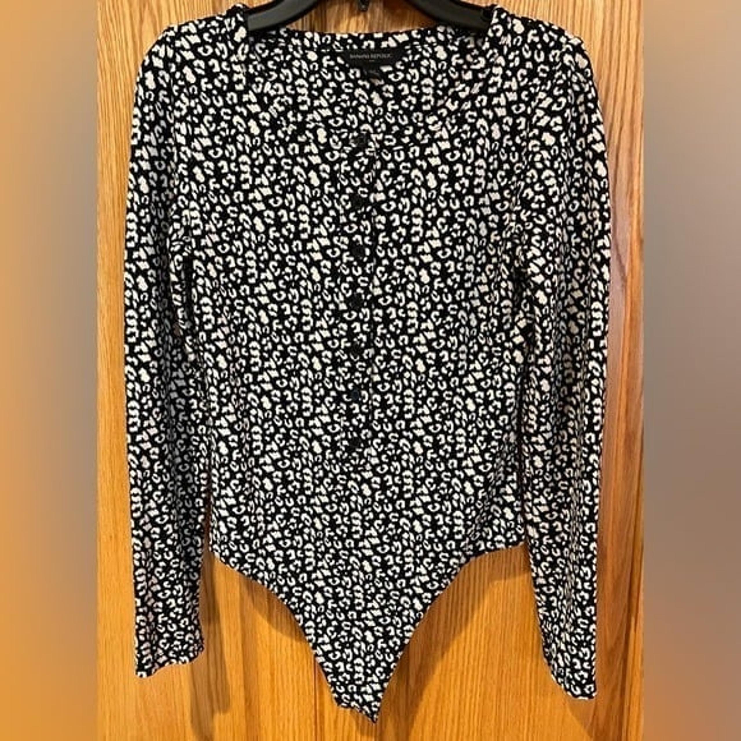 Banana Republic Women’s Long Sleeve Leopard Print Bodysuit Top Size XS