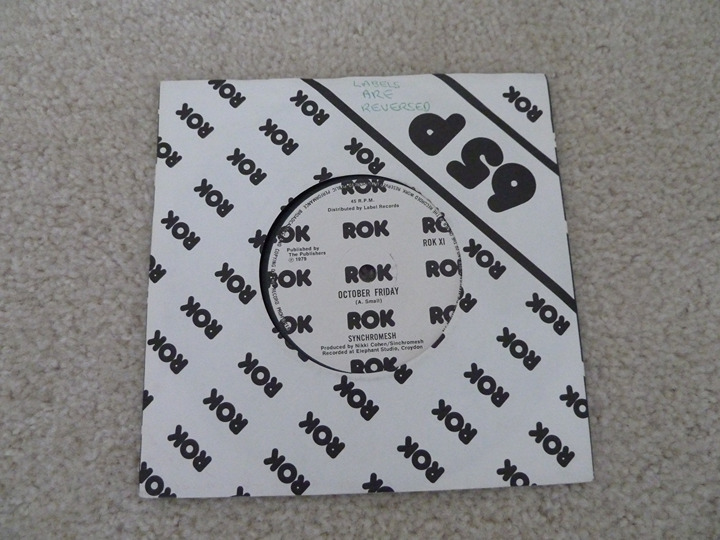 Synchromesh/EF Band ULTRA RARE SPLIT 7 VINYL single mispressed from 1979