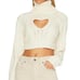 For Love and Lemons Vera Heart Cropped Cutout Sweater Cream Size L NWT