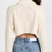 For Love and Lemons Vera Heart Cropped Cutout Sweater Cream Size L NWT