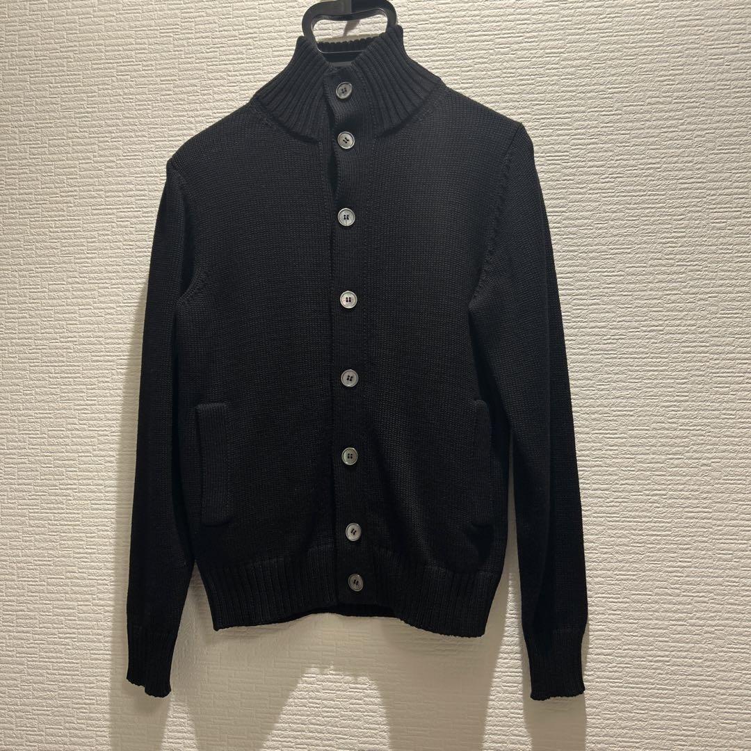 ZANONE Black Cardigan Turtleneck