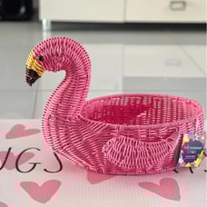 Flamingo Wicker Basket!