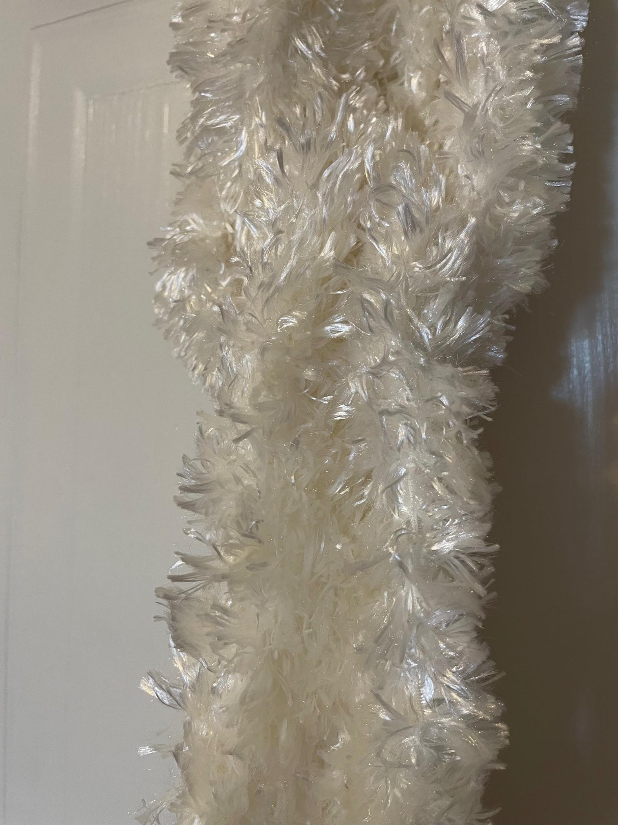 Snowy white winter scarf