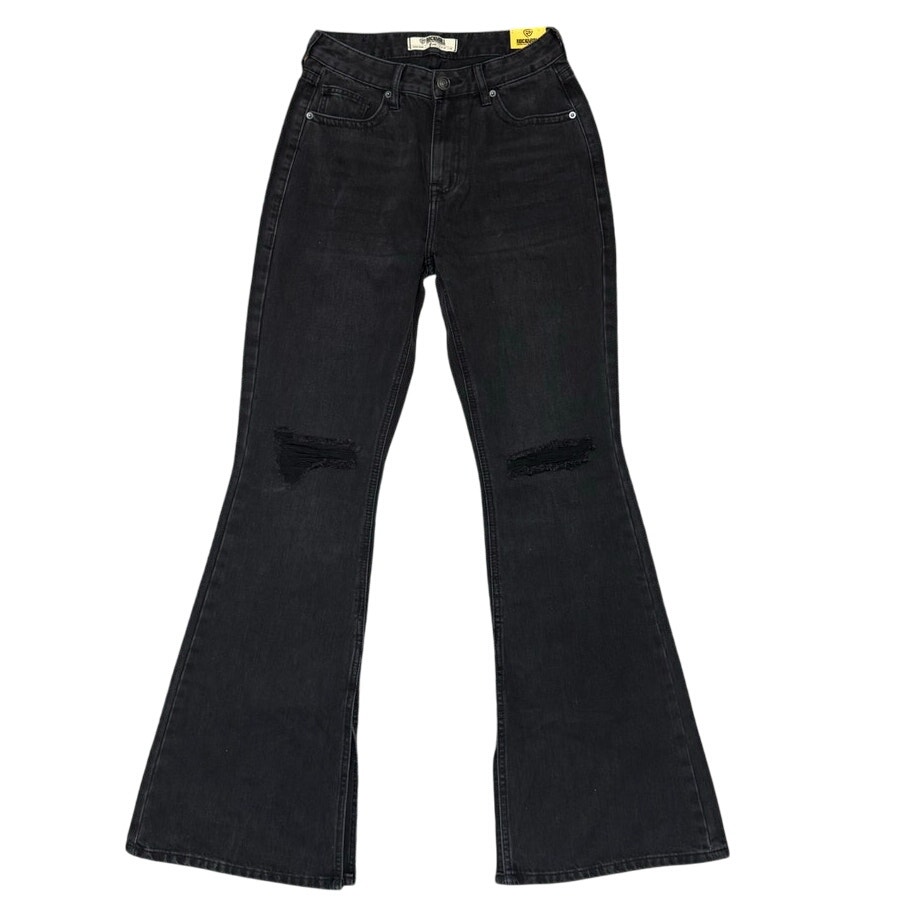 Western Festival High Waisted Flare Denim Distressed Size 27