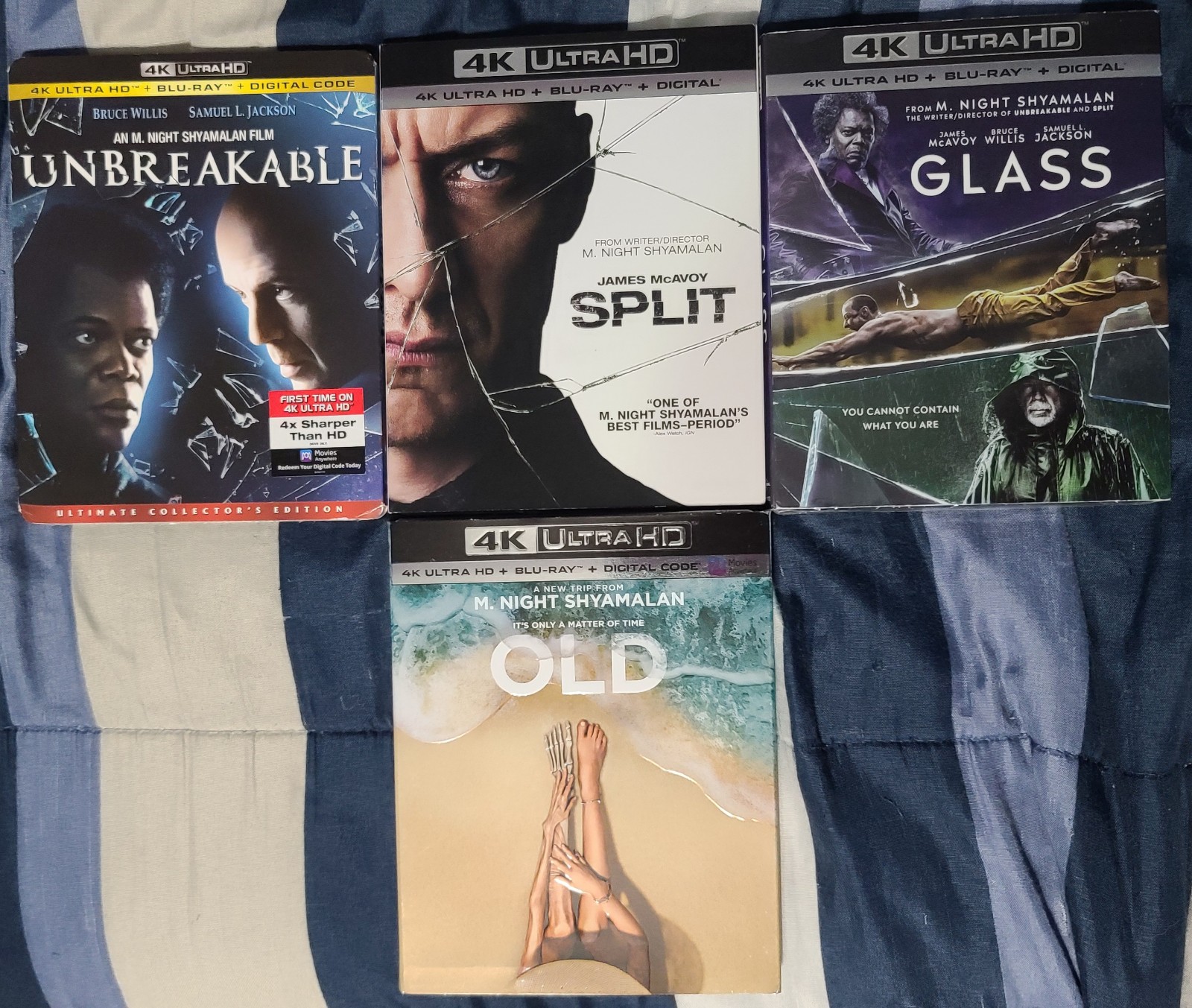 Unbreakable Trilogy + Old (4K UHD + Blu-ray + Digital) w/ OOP Slipcovers
