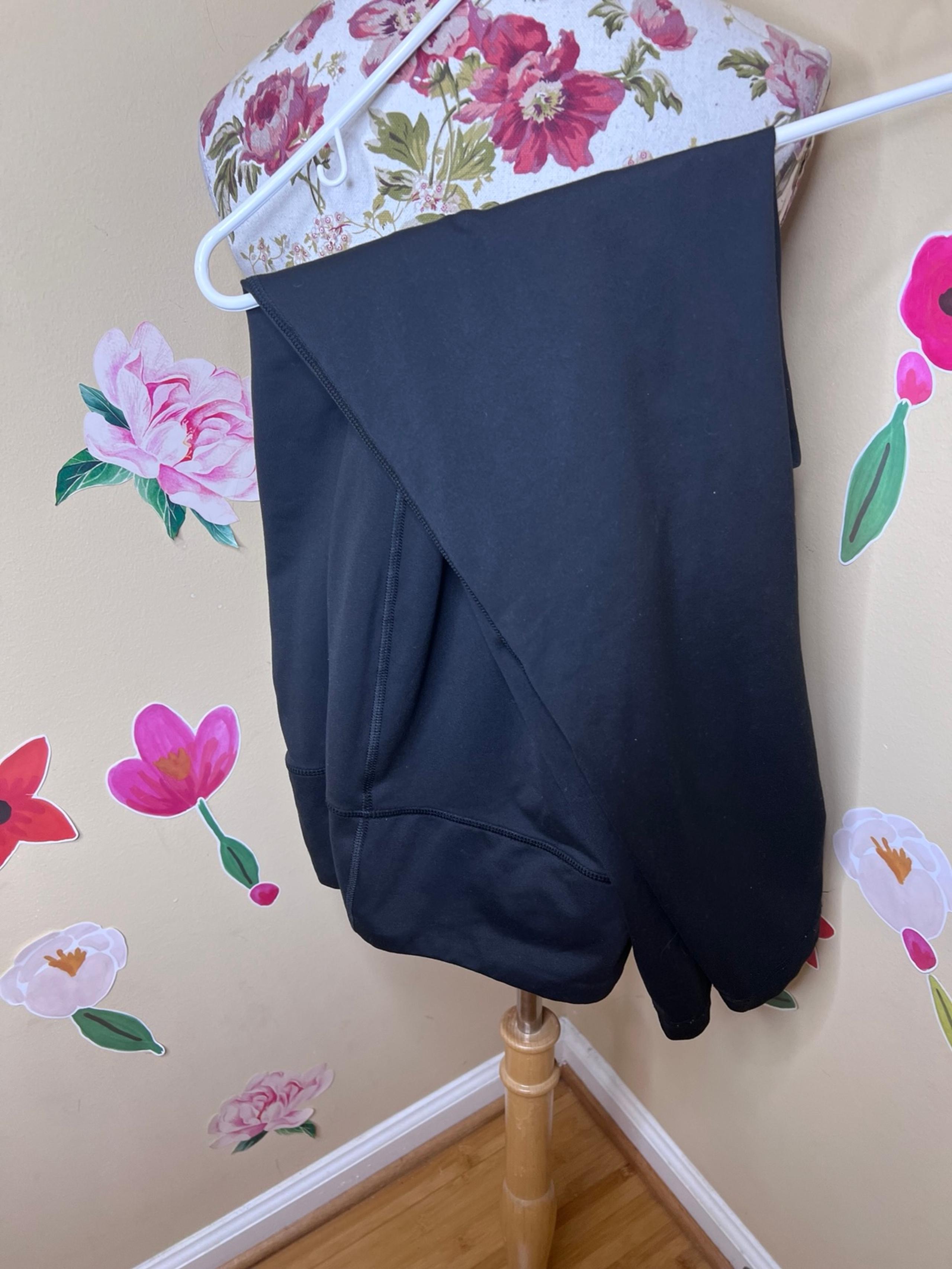 leggings black stretch yoga pants pockets XL