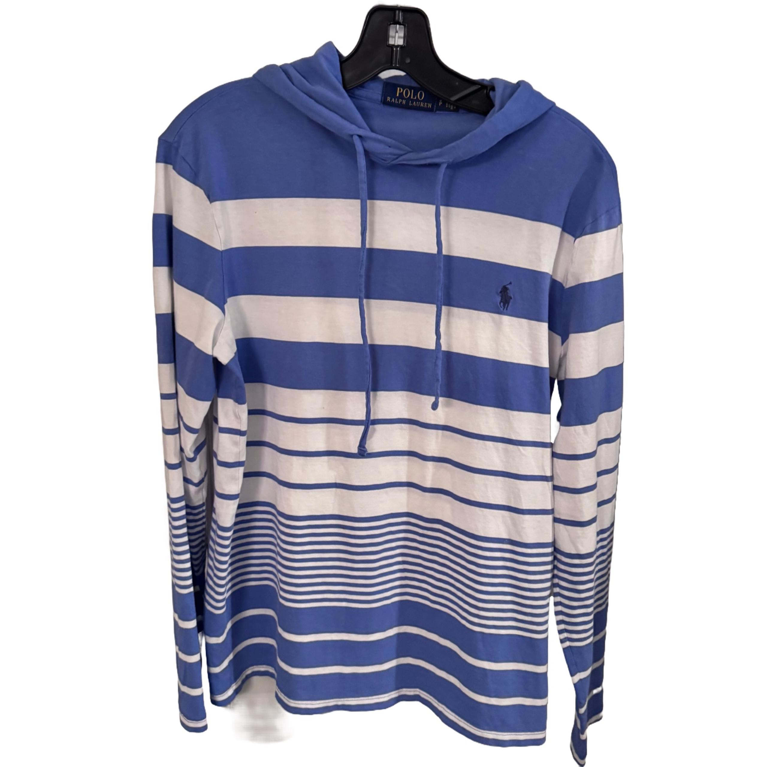 NEW Polo Ralph Lauren Women’s Lightweight Pullover Hoodie Blue & White Stripe SP