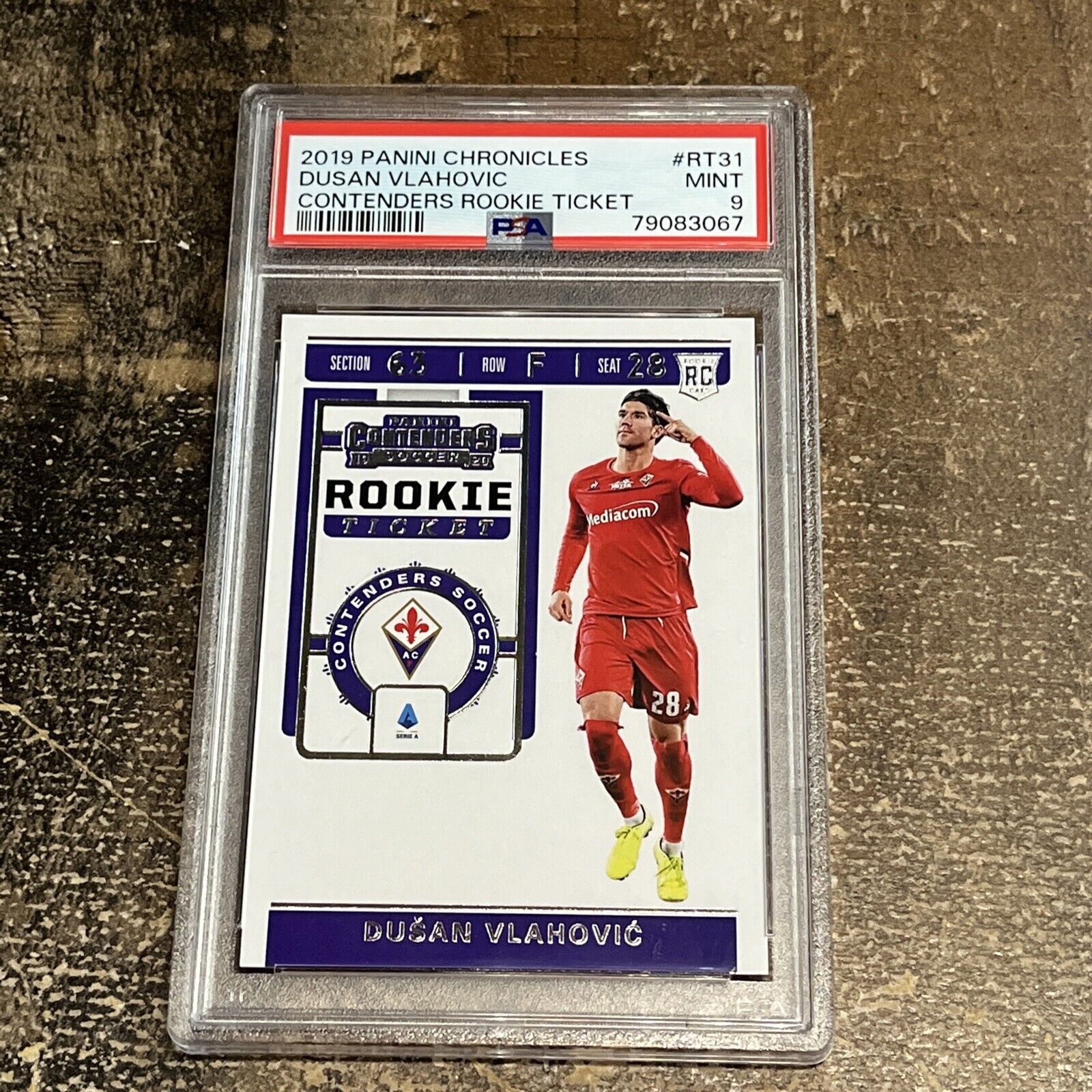 2019-20 Panini Chronicles Contenders Rookie Ticket #31 Dusan Vlahovic RC PSA 9