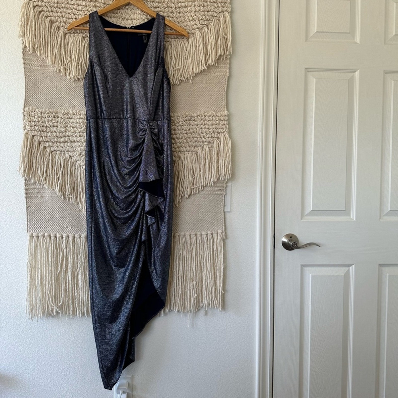 Aidan Mattox Gray Draped Dress