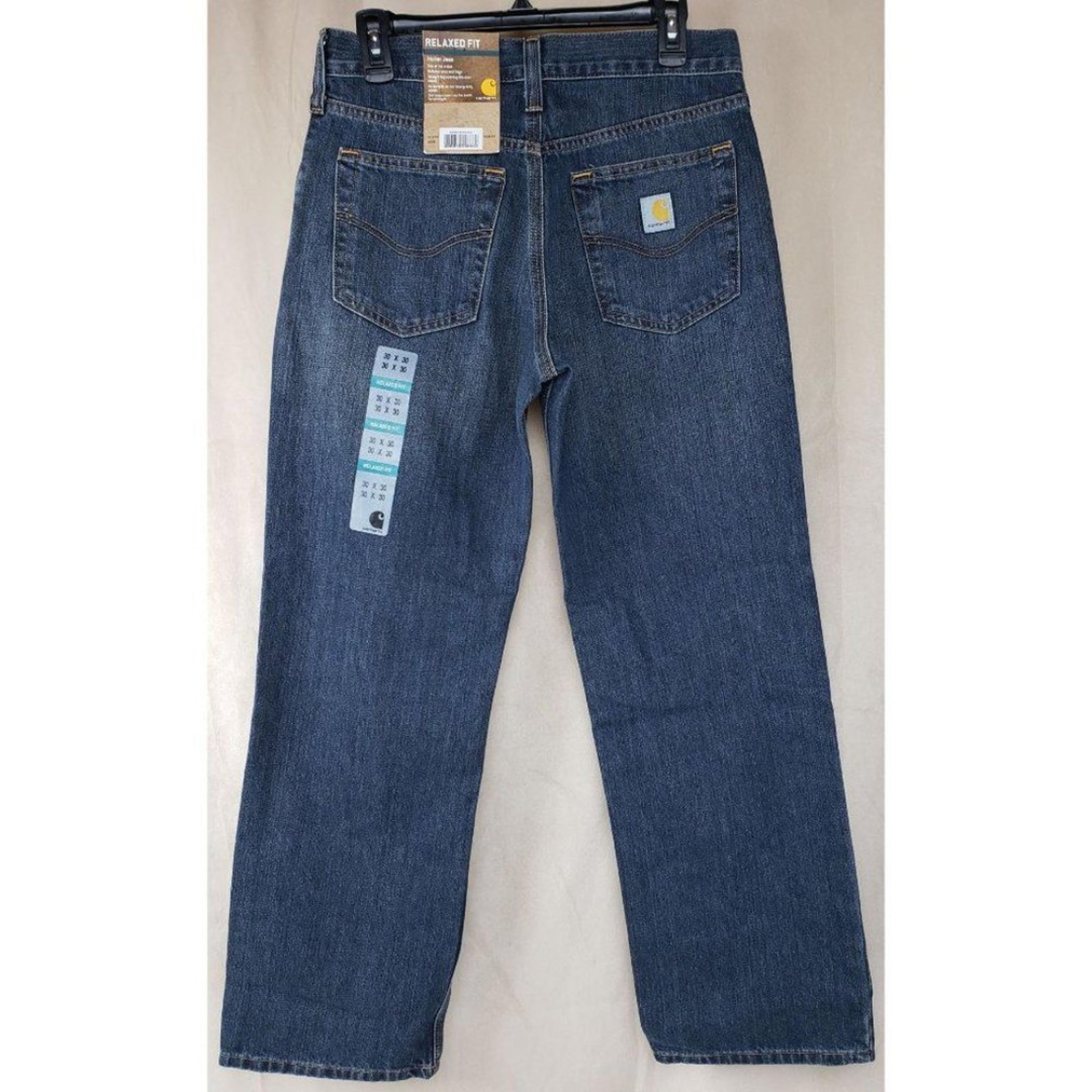 Carhartt Men's 30x30 Holter Jean Relaxed Fit Bed Rock Blue Denim 101483 …