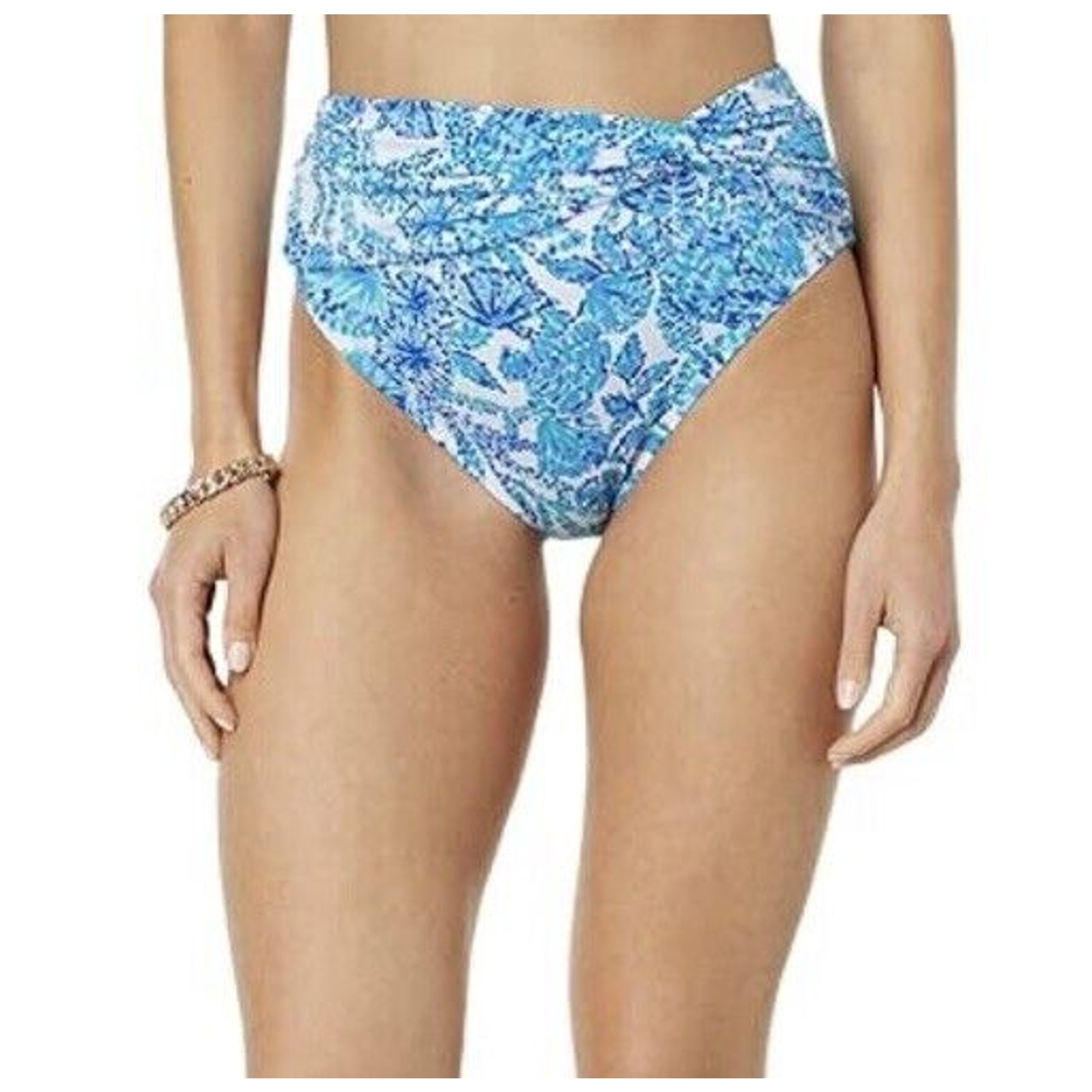 NEW Lilly PULITZER Sz 12 YARROW Swim bottom Turquoise Oasis Shell me you love me