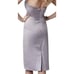 775 TRULY ZAC POSEN Petal Strapless Bodice Gray Purple Satin Cocktail Dress 4