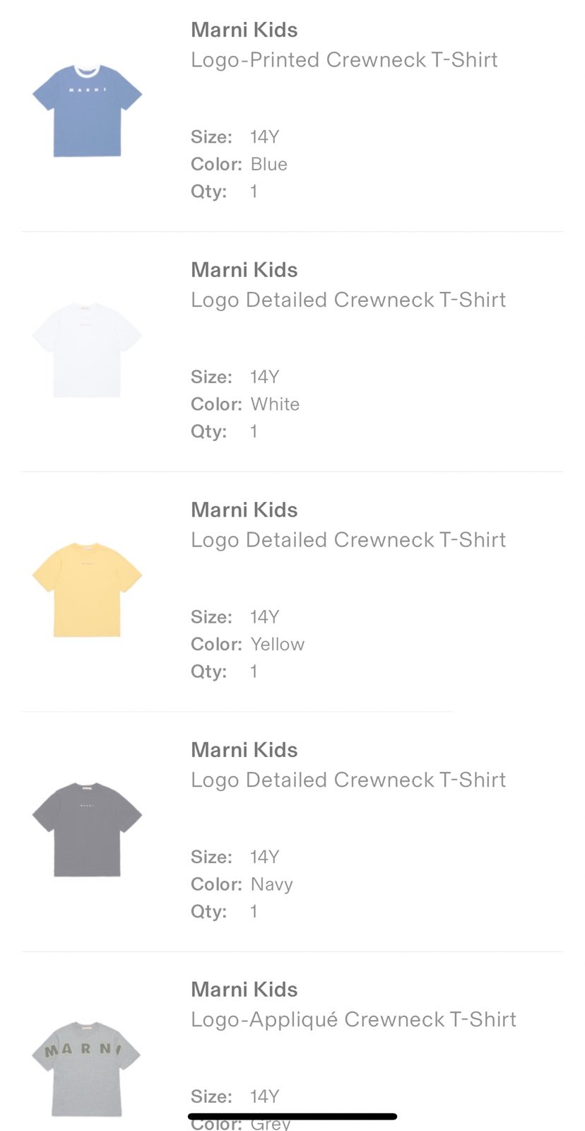 MARNI 5 KIDS shirts size 14Y