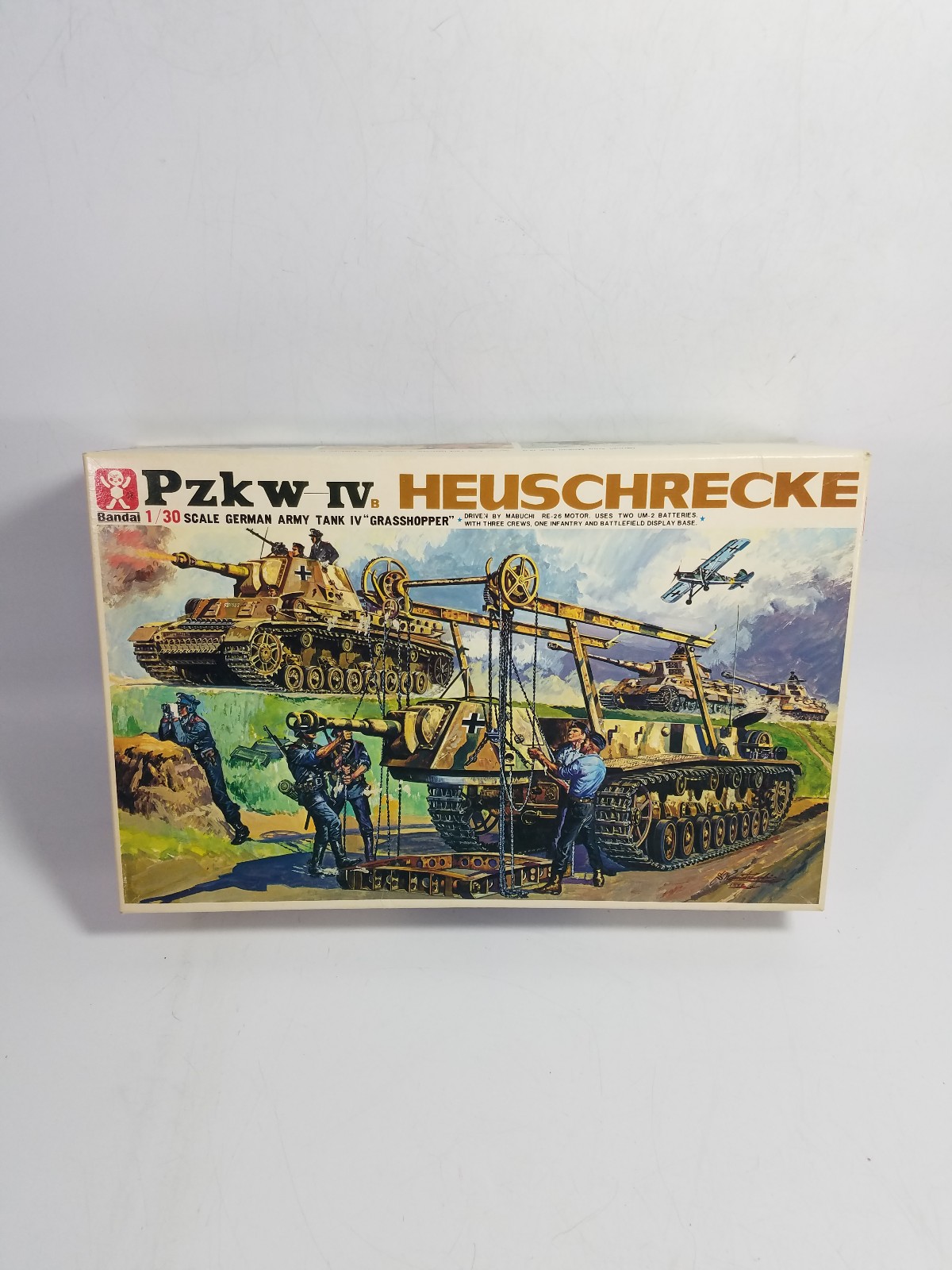 Rare Bandai Motorized WW2 German Pzkw IV Heuschrecke Grasshopper Model Kit 1/30