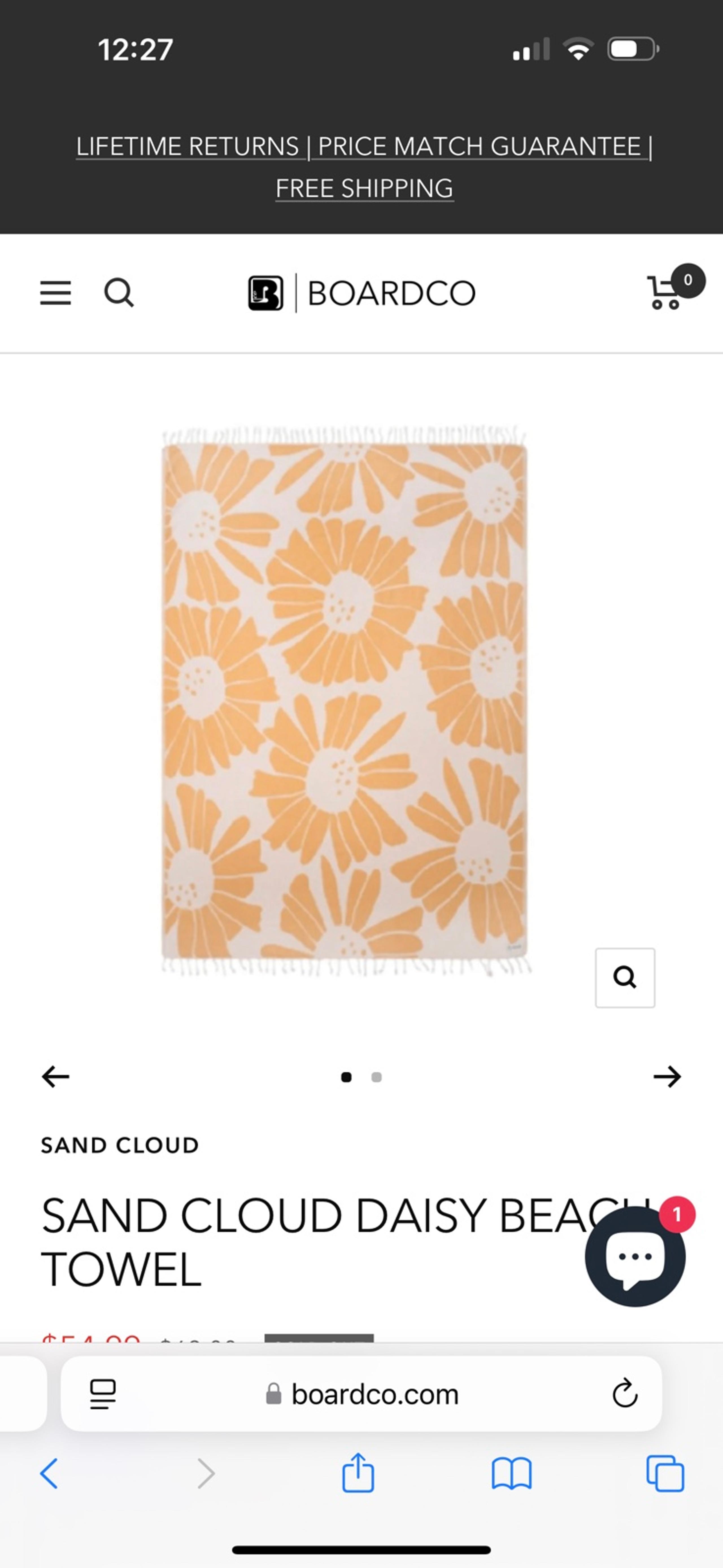 ISO sand cloud daisy towel