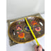 Stunning Vintage Mexican Folkart Floral Handpainted Dark wooden Decorative tray,