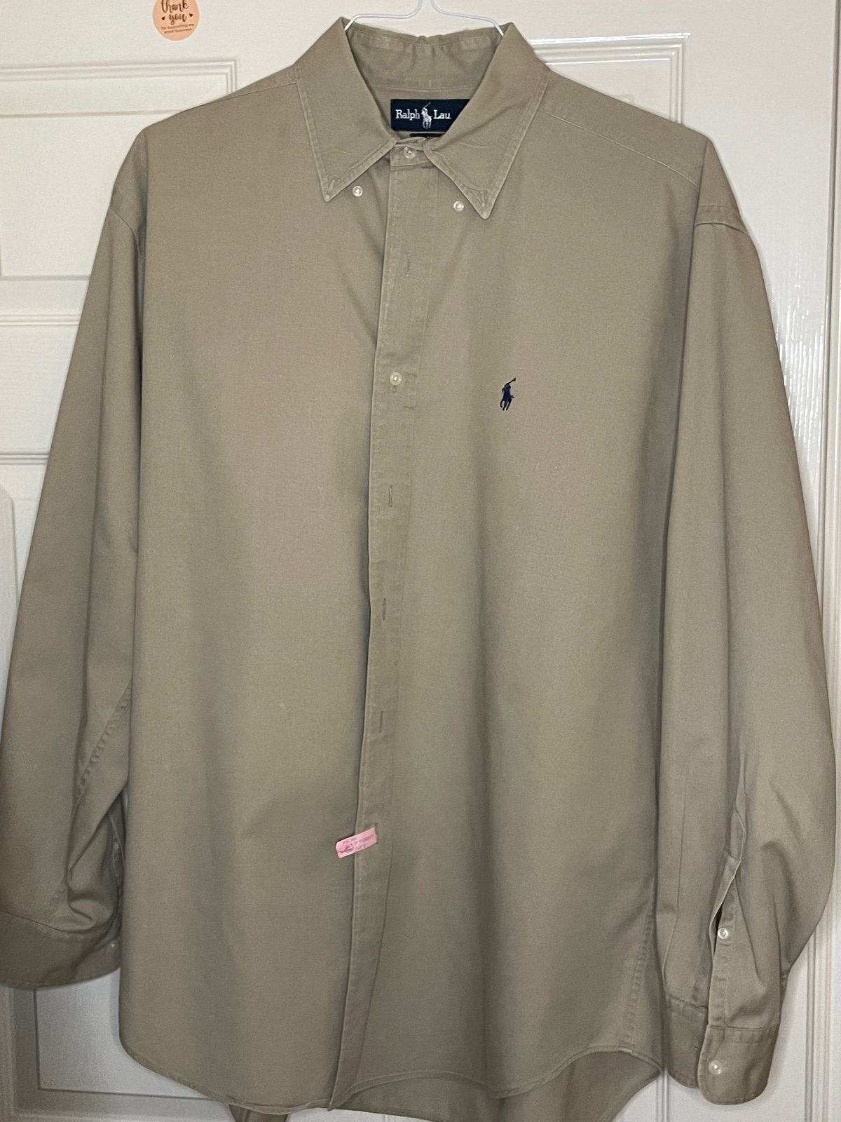 Vintage Polo Ralph Lauren Size Large Blaire Tan Button Up Shirt Mens