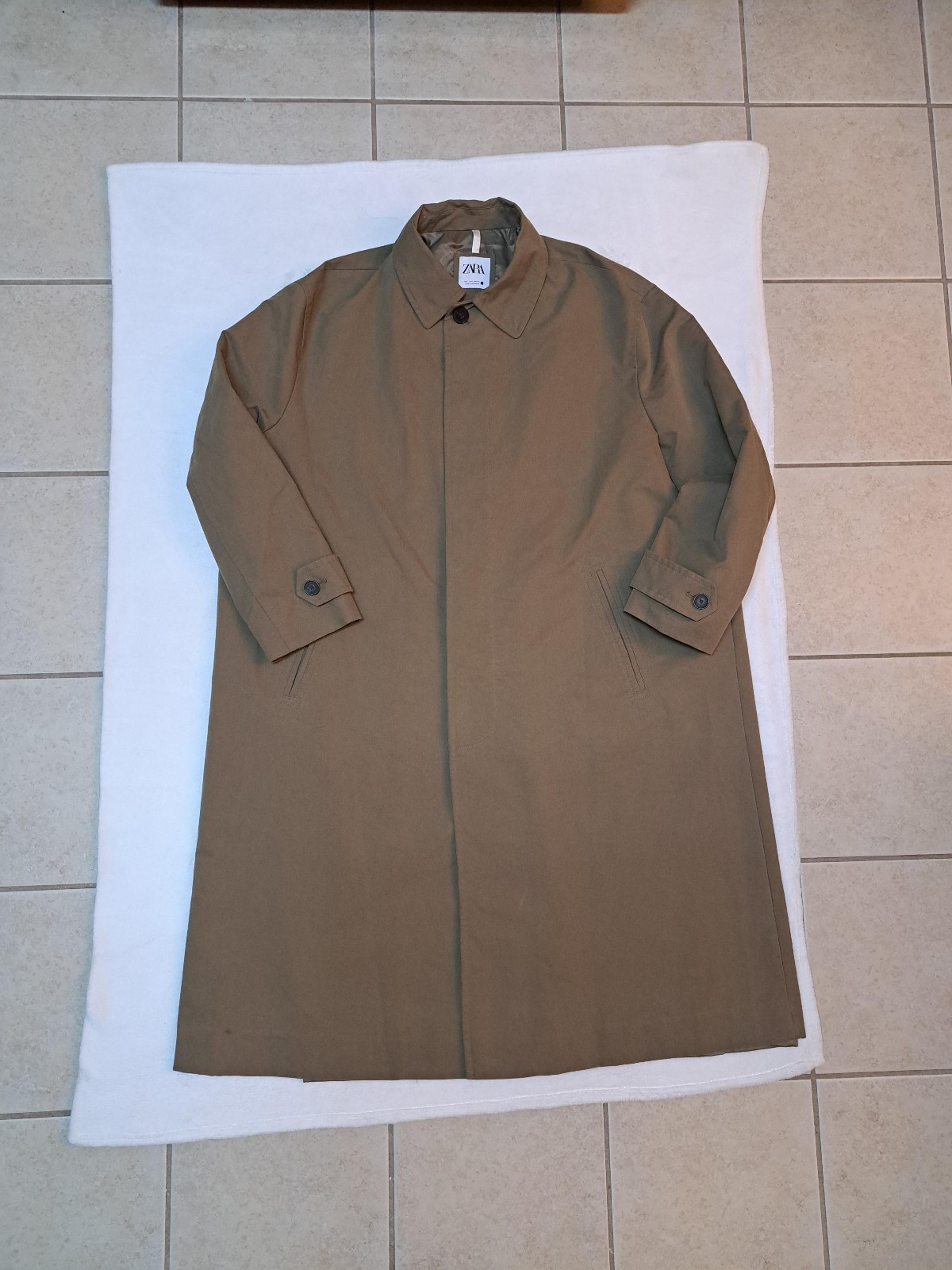 Zara Men's Hidden Button Oversized Trench Coat - Men's size LARGE