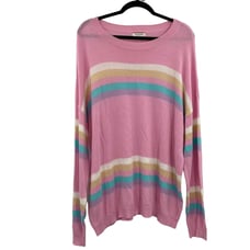 Andree by Unit Colorful Candy Stripe Viscose Soft Sweater Size 1X