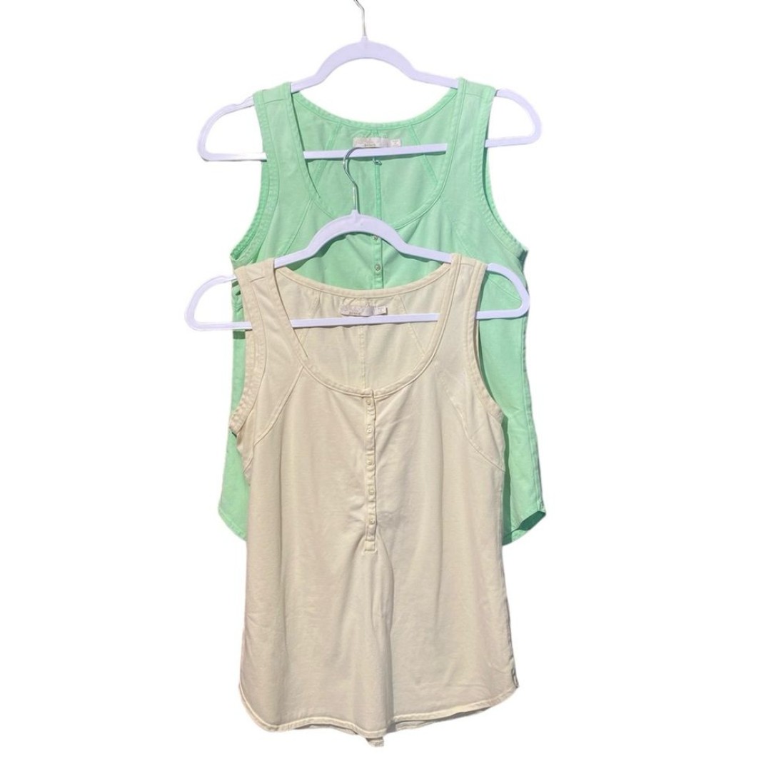 Prana Thistle Tank Bundle of Two! One in Mojito, One In Cream Women's Size Small