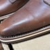 HELM Boots Men's Lace-up Leather Brown w/ Blue Denim Side Panels Size 7