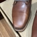 HELM Boots Men's Lace-up Leather Brown w/ Blue Denim Side Panels Size 7