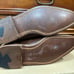 HELM Boots Men's Lace-up Leather Brown w/ Blue Denim Side Panels Size 7