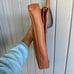 Tory Burch Amalie Fold Over Tan Leather Messenger Bag RARE