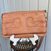 Tory Burch Amalie Fold Over Tan Leather Messenger Bag RARE