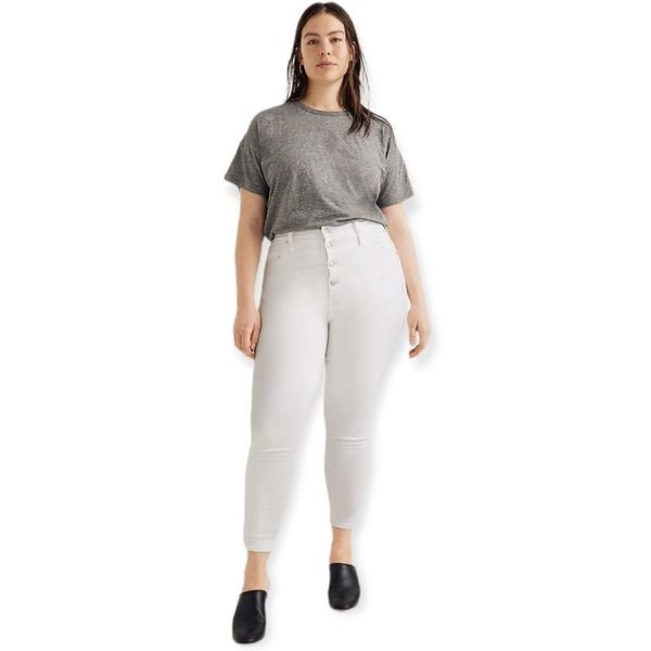 NWT Madewell Curvy High-Rise Skinny Crop Jeans White Size 37 inch Waist/Size 24